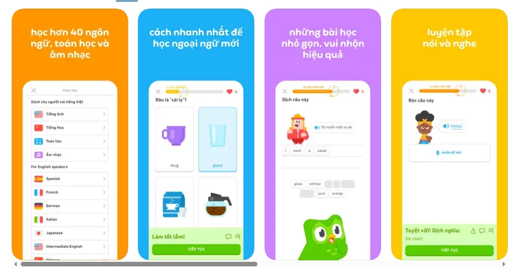 Tính năng nổi bật của Duolingo